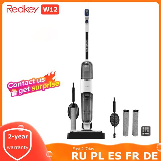 W12 Wireless Wet Dry Vacuum Cleaner for Home All in One Smart Cordless Mop Floor Washer Handheld Household Self-Cleaning