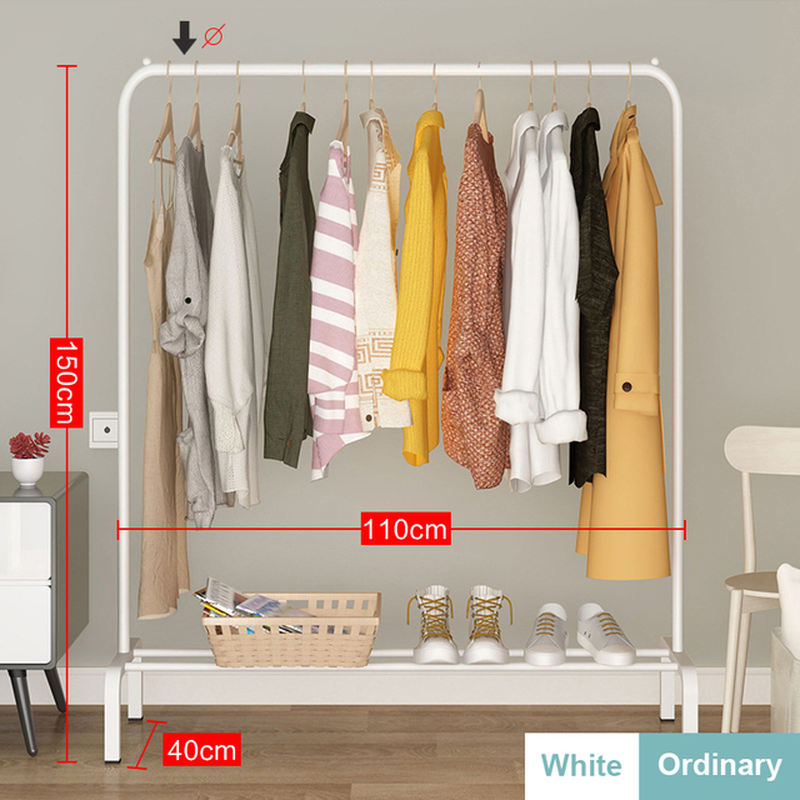 Coat Rack Garment Rack Free-Standing Clothes Hanger with Top Rod Clothes Shelves Storage Wardrobe Hanger Floor Cloth Drying Rack