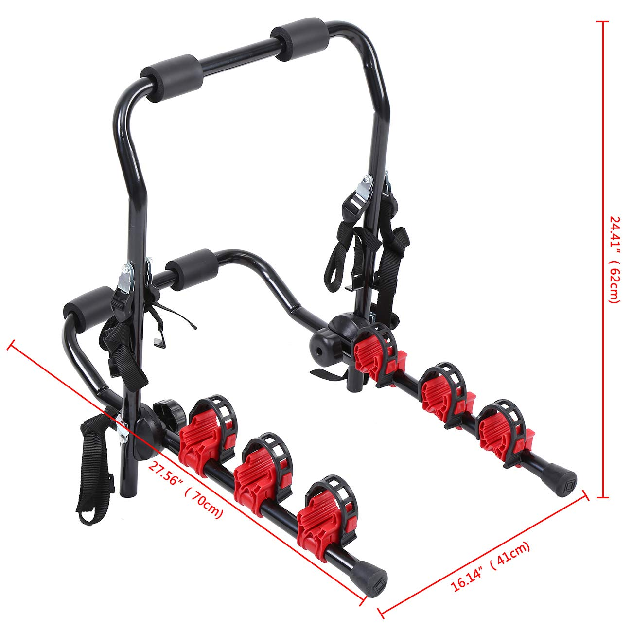 Car Rear Bike Rack Carrier for 3 Bikes Safety Ropes Rear Stand Carrier Hatchback Bicycle Tailgate Car Rack