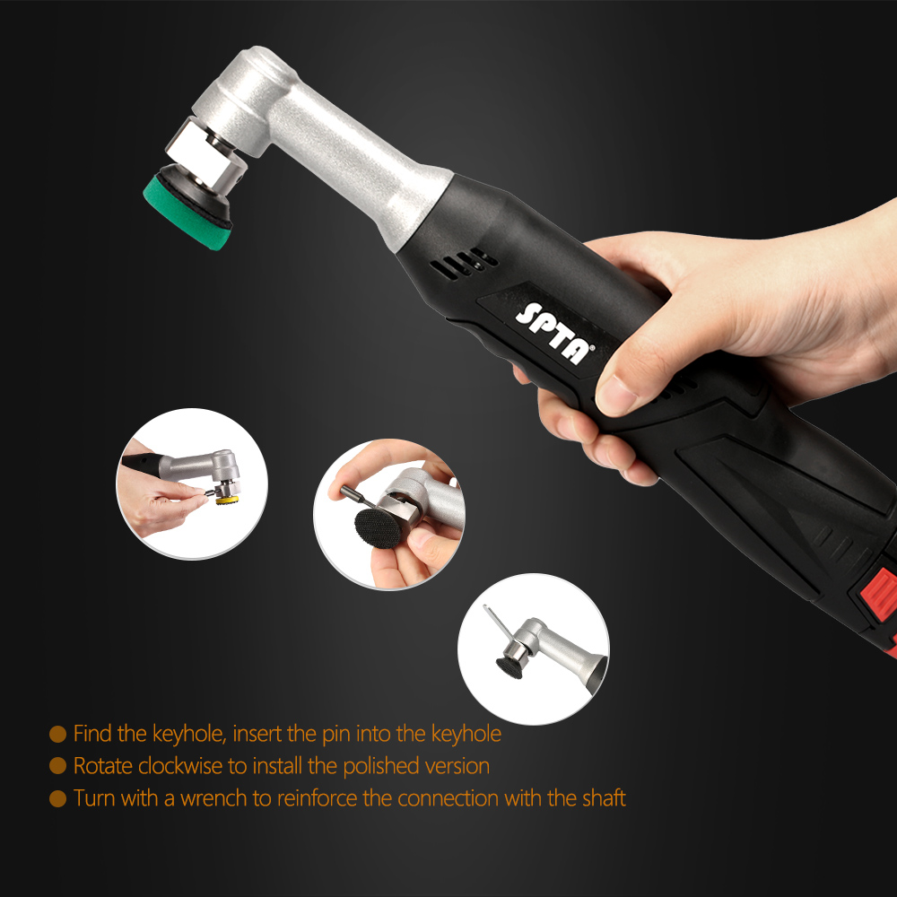 12V Cordless Mini Car Polisher Machine Scratches Killer Detailing RO/DA Tools with Sponge Pads Kit Accessories