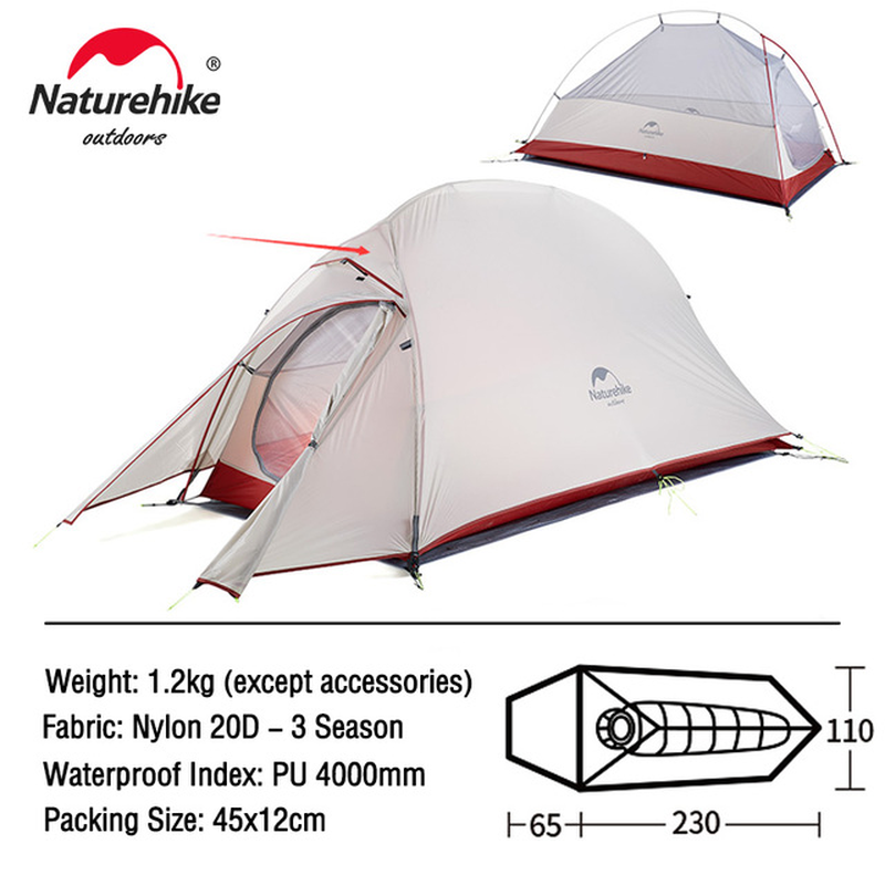 Cloud up Series Tent Ultralight 20D Nylon Camping Tent Waterproof Outdoor Hiking Travel Tent Backpacking Cycling Tent