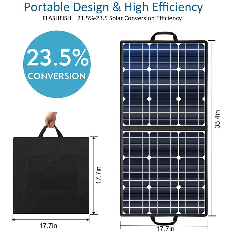 Portable Solar Panel 50W 18V Flashfish Sunpower Foldable Solar Charger Battery Cells 5V USB Outdoor Garden for Generator Phones