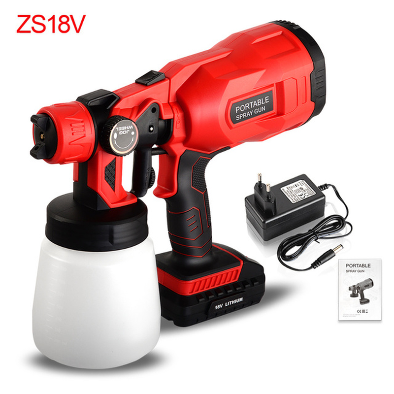 Electric Paint Spray Gun Tools 18V 550W 3 Nozzle Large Capacity Home Garden Portable Painting Sprayer Gun Airbrush