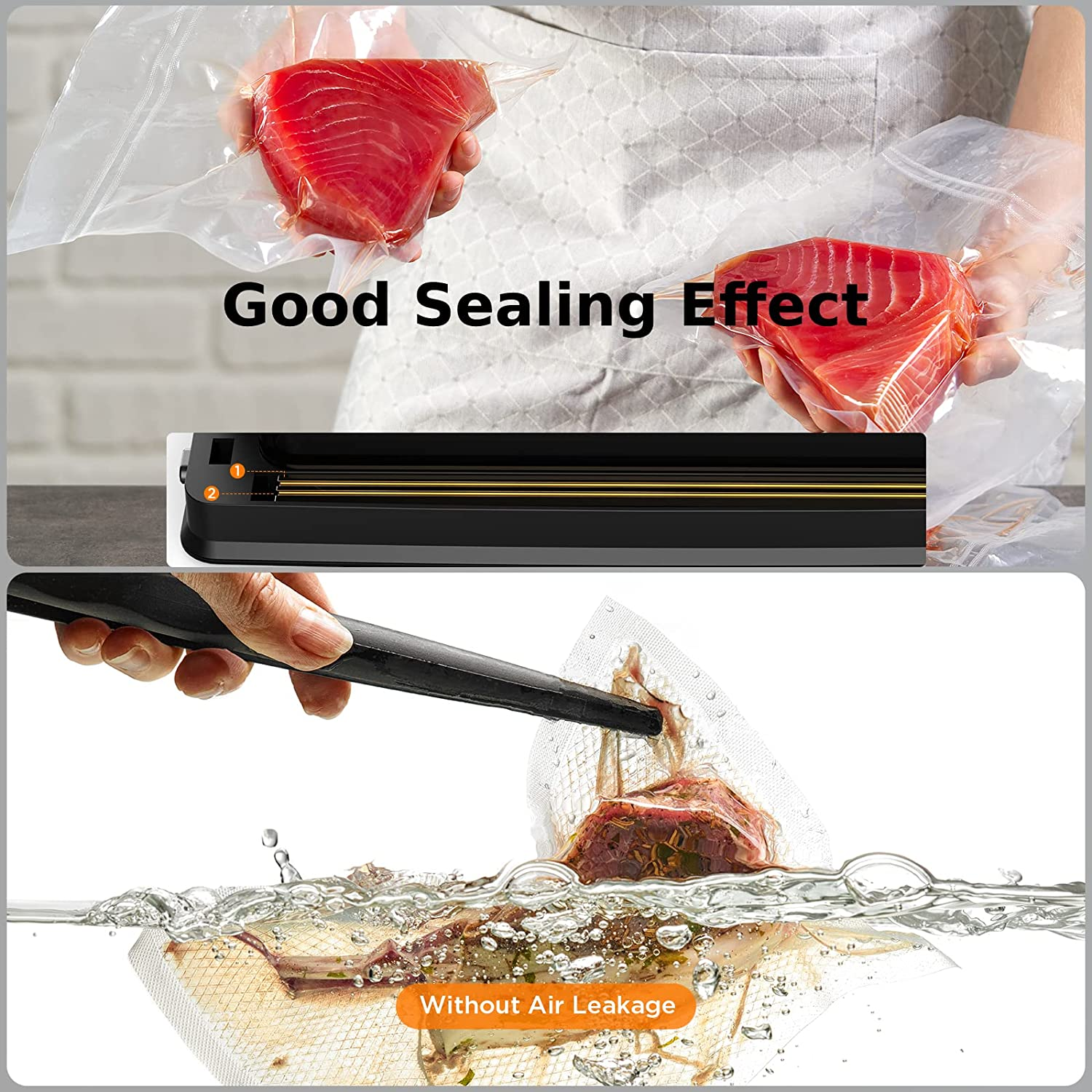 Professional Vacuum Sealer Dry and Wet Food Vacuum Sealer Machine with Vacuum Sealing Bag Roll Built-In Cutter and Stand