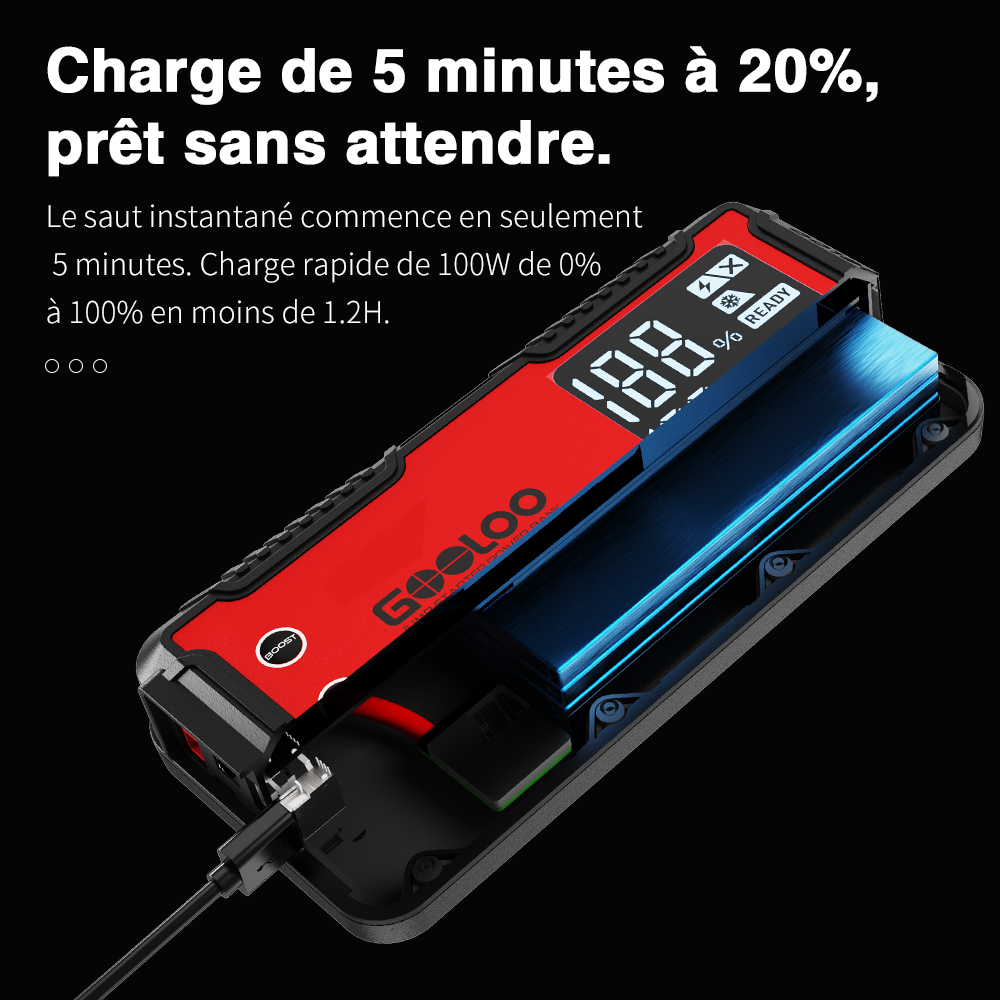 GOOLOO 12V Car Jump Starter 4000A Car Battery Starter 26800Mah Portable Power Bank Booster Auto Starting Device Emergency Start