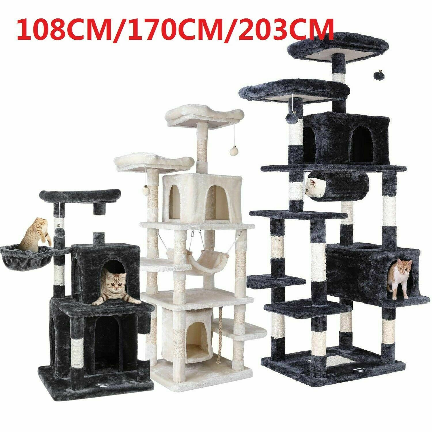 Cat'S Tree Tower Condo Scratcher Home Furniture Pets House Hammock Cats Climbing Furniture Pets House Hammock Cat'S Tree Tower