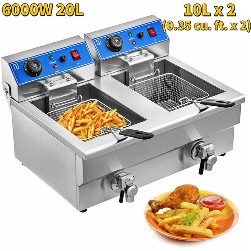 Commercial Electric Deep Fryers 12L 20L for Fast Food Restaurant Fried Chicken Stands Frying Chips French Fries Pork Chops