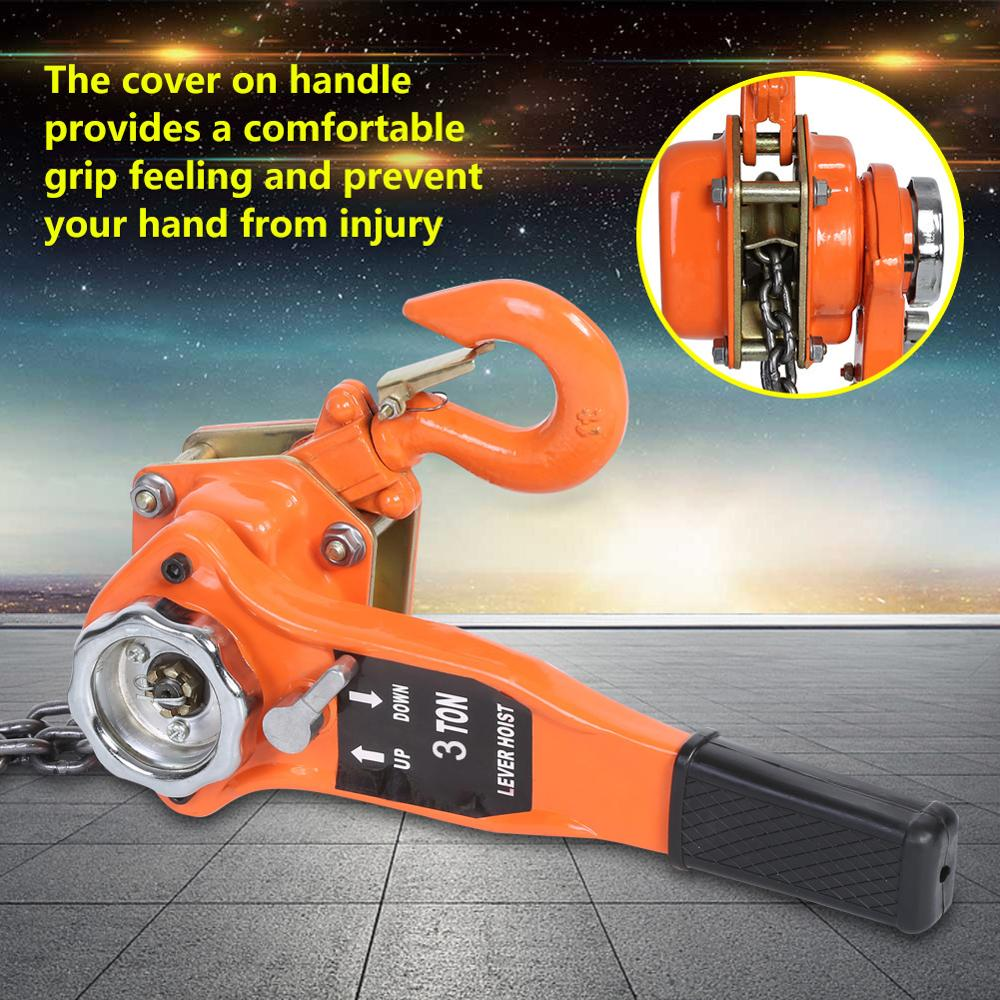 3T 0.75T Lifting Chains Block Hoist Ratchet Hoist Ratchet Lever Pulley Lifting 3 Meters Lifting Tools