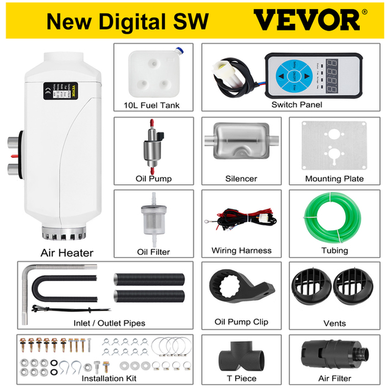 5KW Car Heater 12V Air Diesel Heater for Bus Auto Boats Yacht Motorhome Trailer Trucks RV 5000W Air Diesel Parking Heater