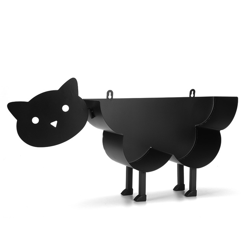 Home Iron Roll Paper Towel Holder Black Sheep Cat Dog Crafts Bathroom Rack Ornaments Toilet Roll Holder Kitchen Bathroom Storage