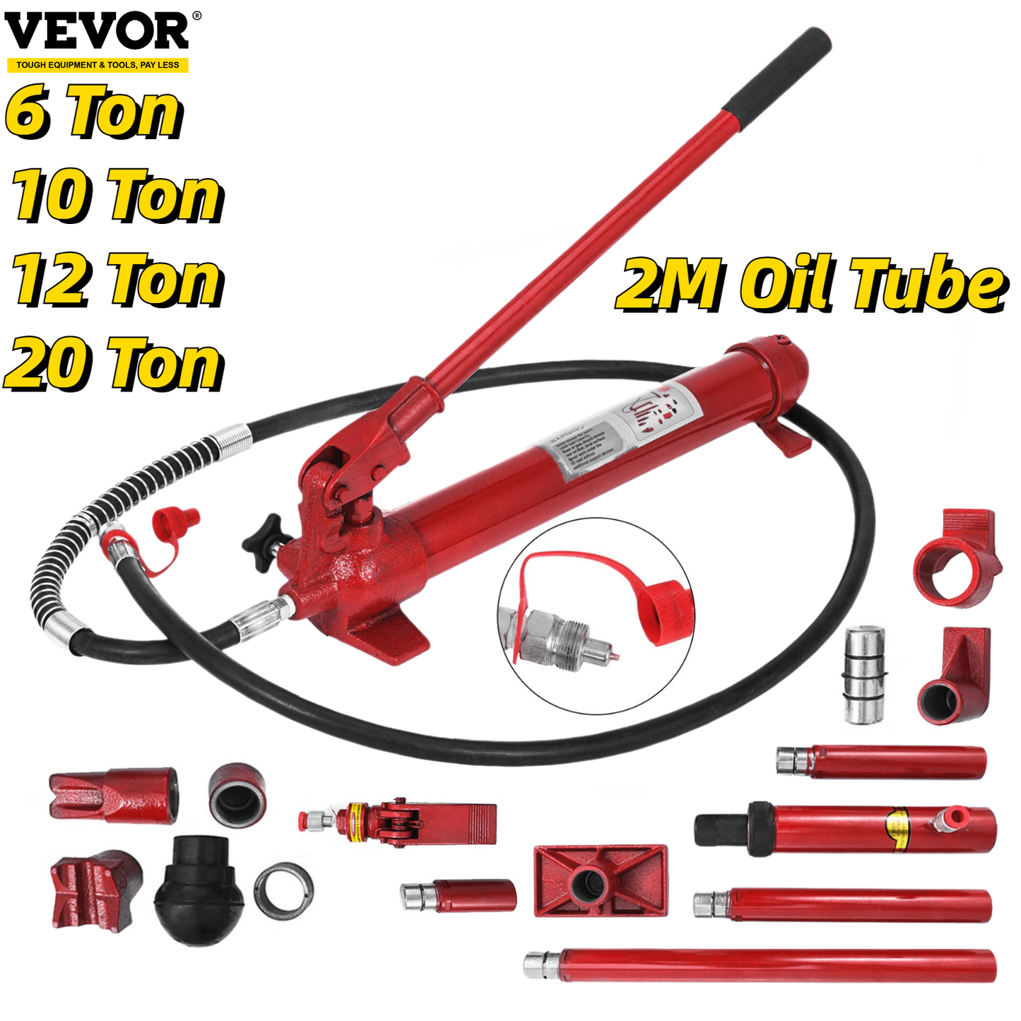 Porta Power Hydraulic Jack Kit 6/10/12/20 Ton Sheet Metal Correction Automotive Frame Shape Repair Separation Jack Tools