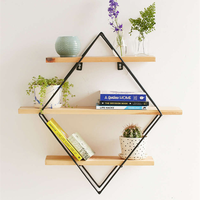 NEW 50X50X19Cm Shelf Storage Iron Art Wooden Retro Wall Bookcase Cabinet Door Coat Hanger Storage Rack Organizer