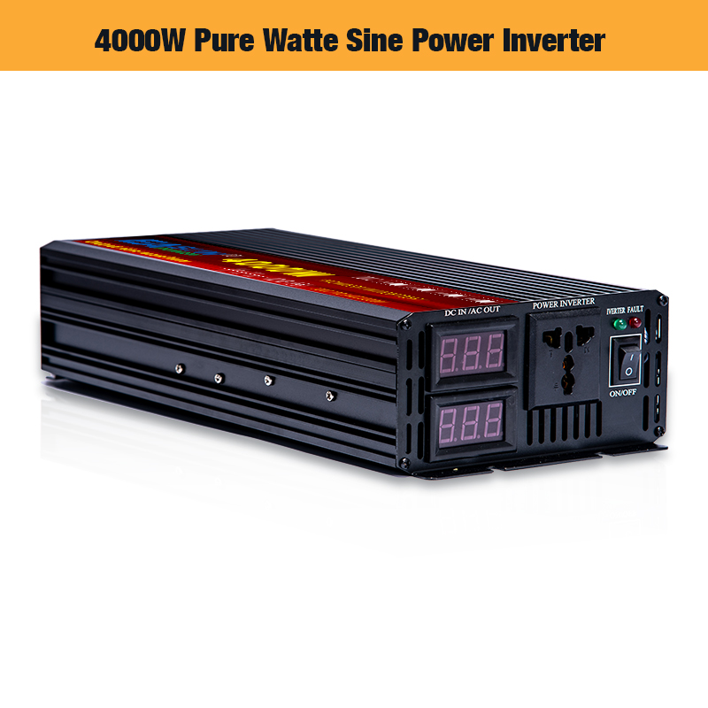 2000W, Pure Sine Wave Power Inverter 12V 220V with LED Display