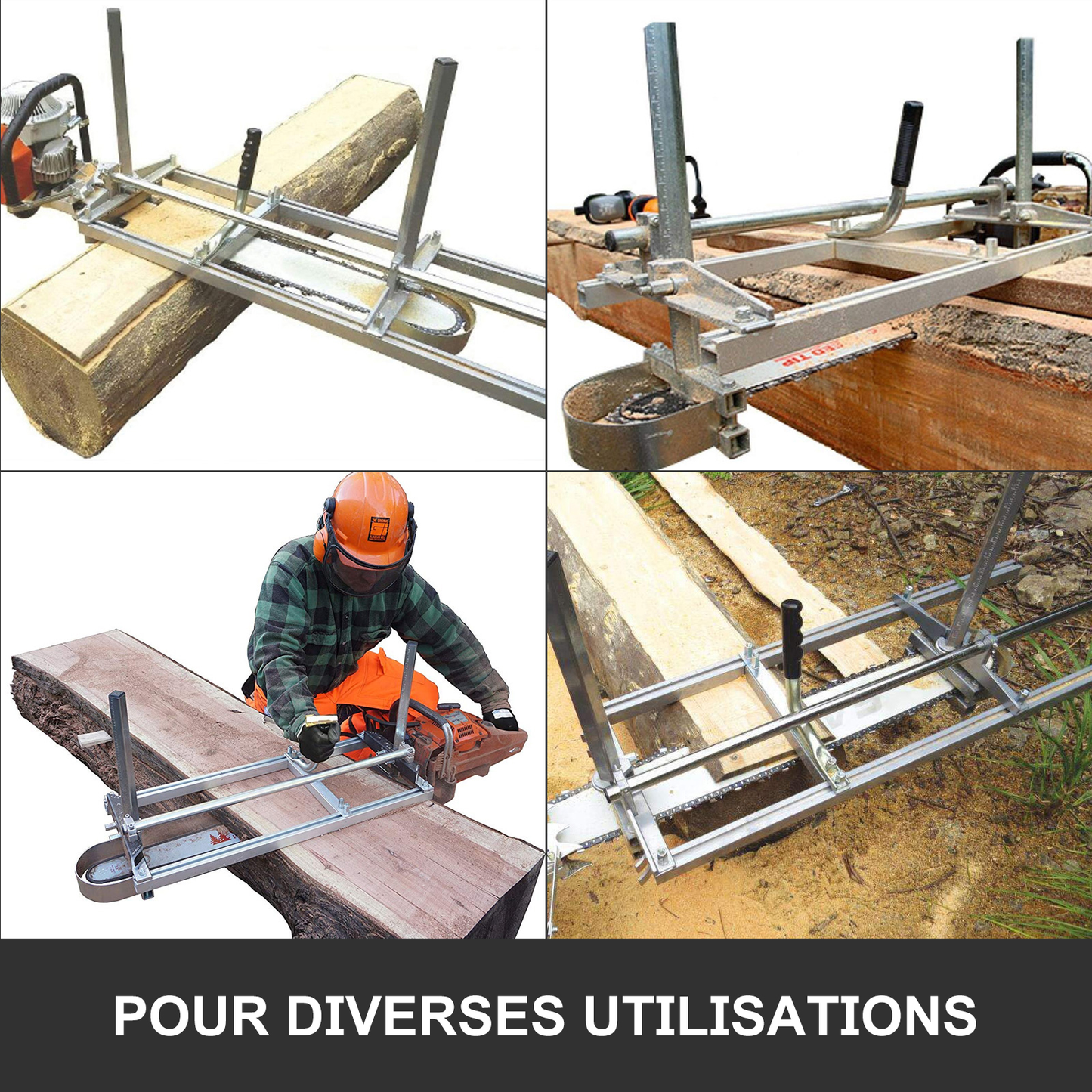 Chainsaw Mill Planking Milling 24 36 48 Inch Guide Bar Wood Lumber Cutting Portable Sawmill Aluminum Steel Chain Saw Mill