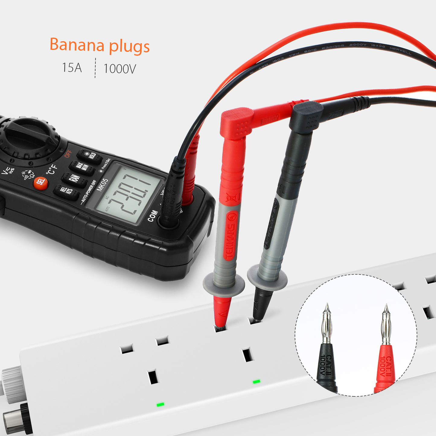 MK30 21Pcs Electronic Test Lead Kits Multimeter Lead with Alligator Clips Replaceable Probes Tips Accessories Kit