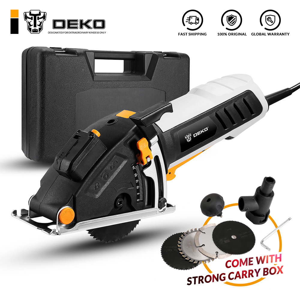 Mini Circular Saw Power Tools with Laser, 4 Blades, Dust Passage, Allen Key, Auxiliary Handle, BMC BOX Electric Saw