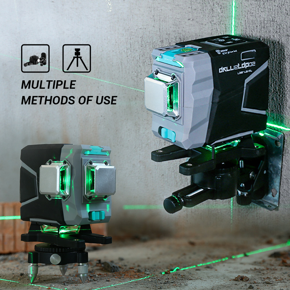 12 Lines 3D Green Laser Level Horizontal&Vertical Cross Lines 520Nm,Auto Self-Leveling, High-Precision (Dkll12Tdp02 Series)