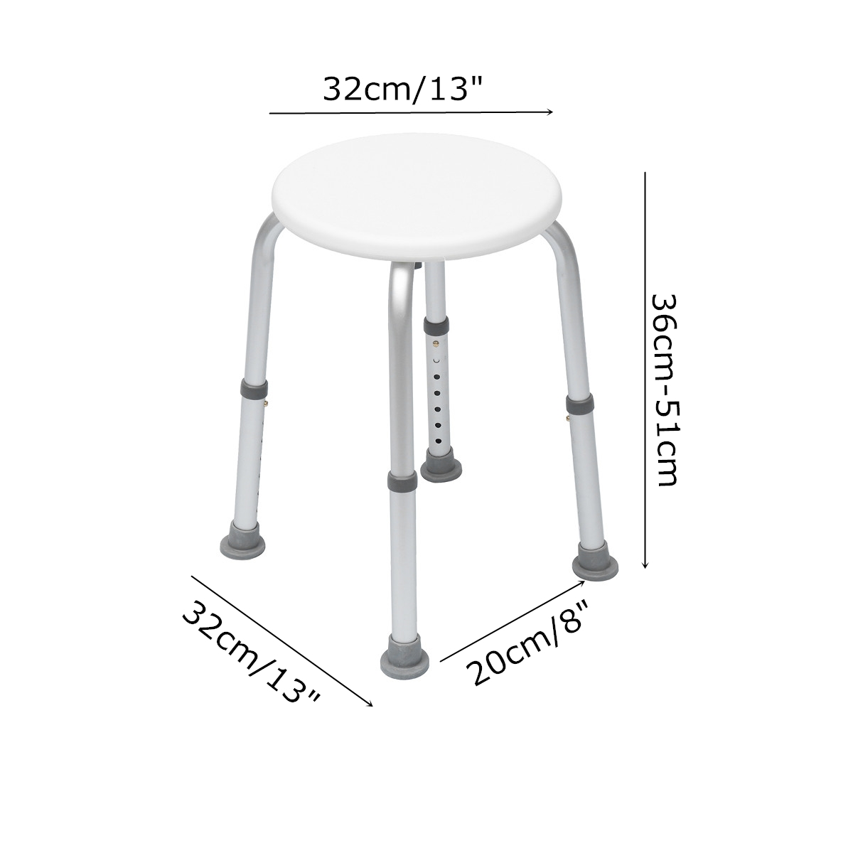 Non-Slip Bath Chair 7 Gears Height Adjustable Elderly Bath Tub Shower Chair Bench Stool Seat Safe Bathroom Environment Product