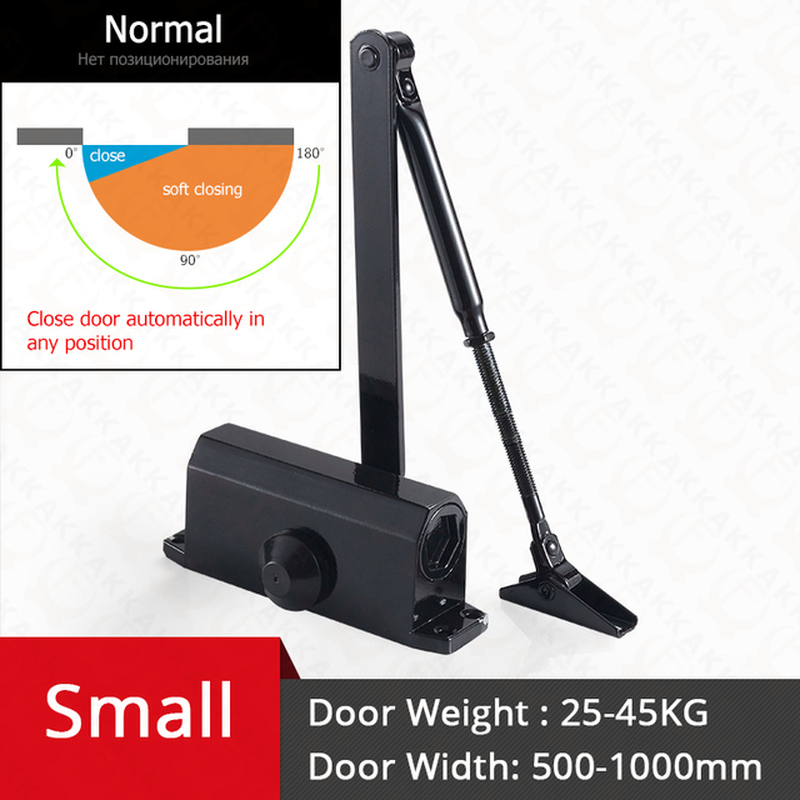 Automatic Door Closer 2 Spring Hydraulic Buffer Adjustable Door Stopper Speed Mute Closing for 25 to 80KG Door Hardware