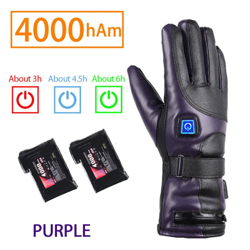 Men Women Rechargeable Electric Warm Heated Gloves Battery Powered Heat Gloves Winter Sport Heated Gloves for Climbing