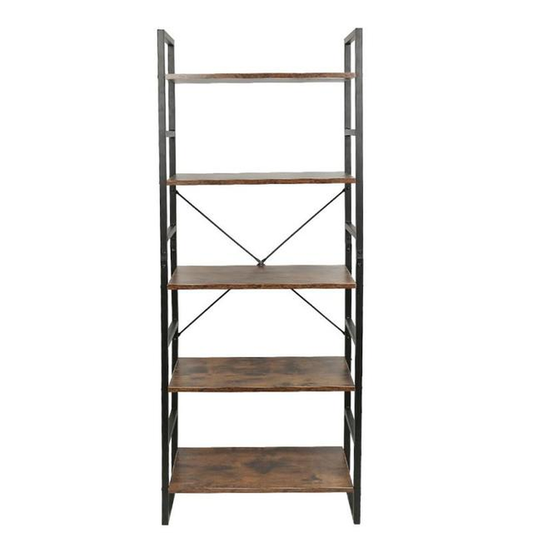 5-Tier Retro Shelf Free Standing Ladder-Type Plant Flower Stand Bathroom Storage Rack Industrial Style Storage Organizer HWC