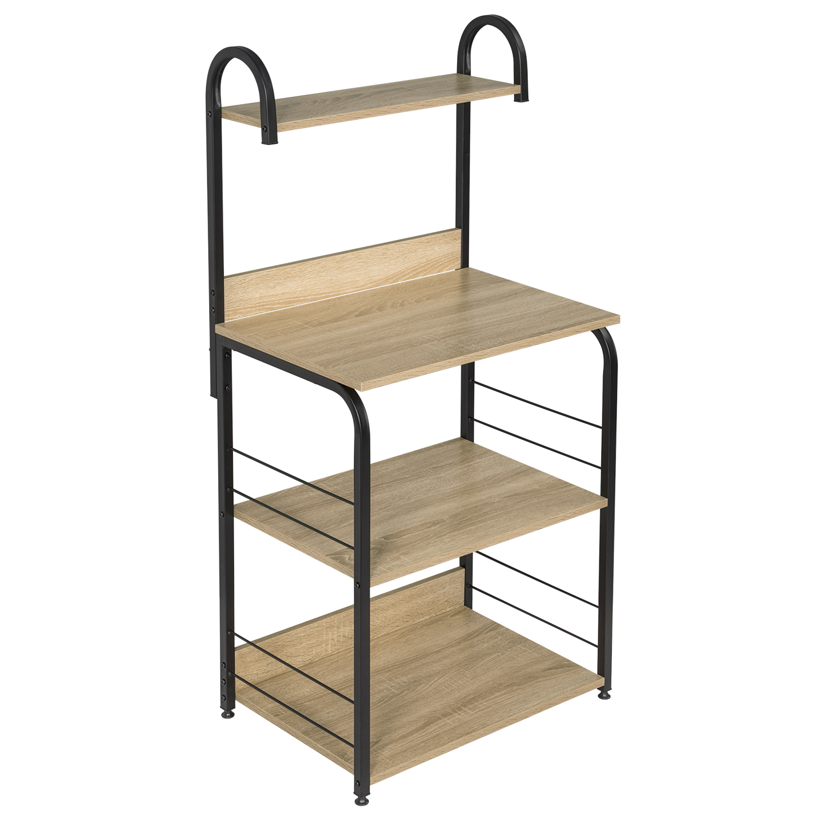 Metal Bookshelf Multifunctional Storage Rack Microwave Oven Shelf Kitchen Bathroom Shelf Household Storage Rack 60X40X125, 5Cm