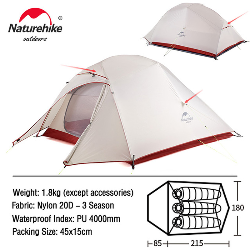 Cloud up Series Tent Ultralight 20D Nylon Camping Tent Waterproof Outdoor Hiking Travel Tent Backpacking Cycling Tent