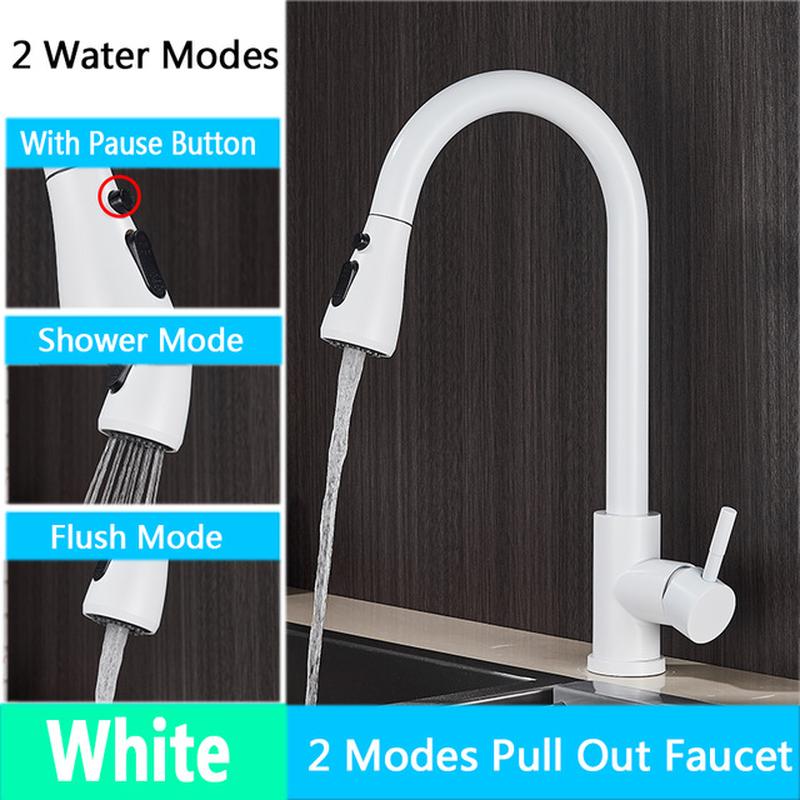 Brushed Nickel Kitchen Faucet Single Hole Pull Out Spout Kitchen Sink Mixer Tap Stream Sprayer Head Chrome/Black Mixer Tap