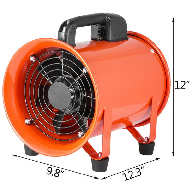 Industrial Axial Ventilator Portable Air Blower Fan 8Inch 12Inch W/ 10M Duct High Velocity Low Noise for Workshop Factory