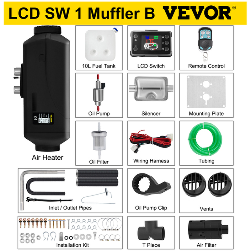 5KW Car Heater 12V Air Diesel Heater for Bus Auto Boats Yacht Motorhome Trailer Trucks RV 5000W Air Diesel Parking Heater