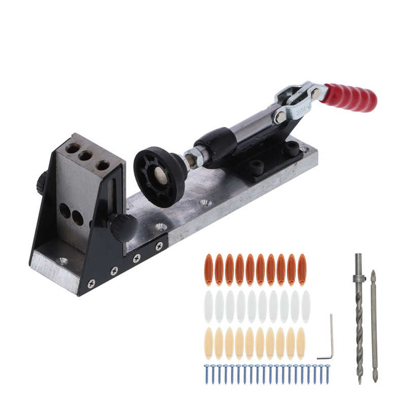 Movable Pocket Hole System Jig Master Blind Hole Drilling Template Guide Kit Woodworking Set Woodworking Fixture