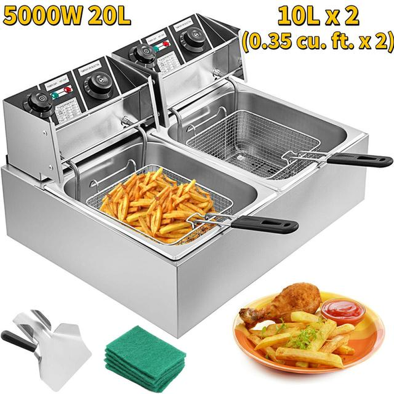 Commercial Electric Deep Fryers 12L 20L for Fast Food Restaurant Fried Chicken Stands Frying Chips French Fries Pork Chops