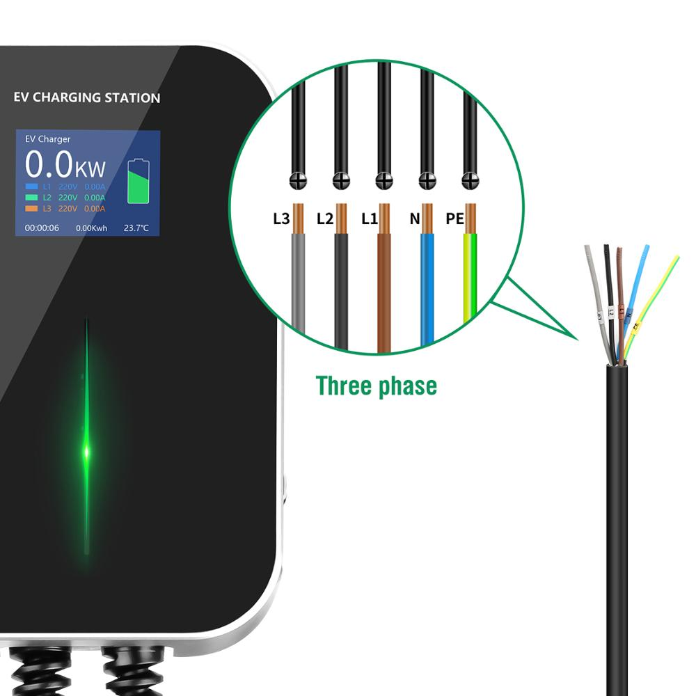 EV Charger 16A 3 Phase Electric Vehicle Charging Station EVSE Wallbox with Type 2 Cable IEC 62196-2 for Audi for Mercedes-Benz