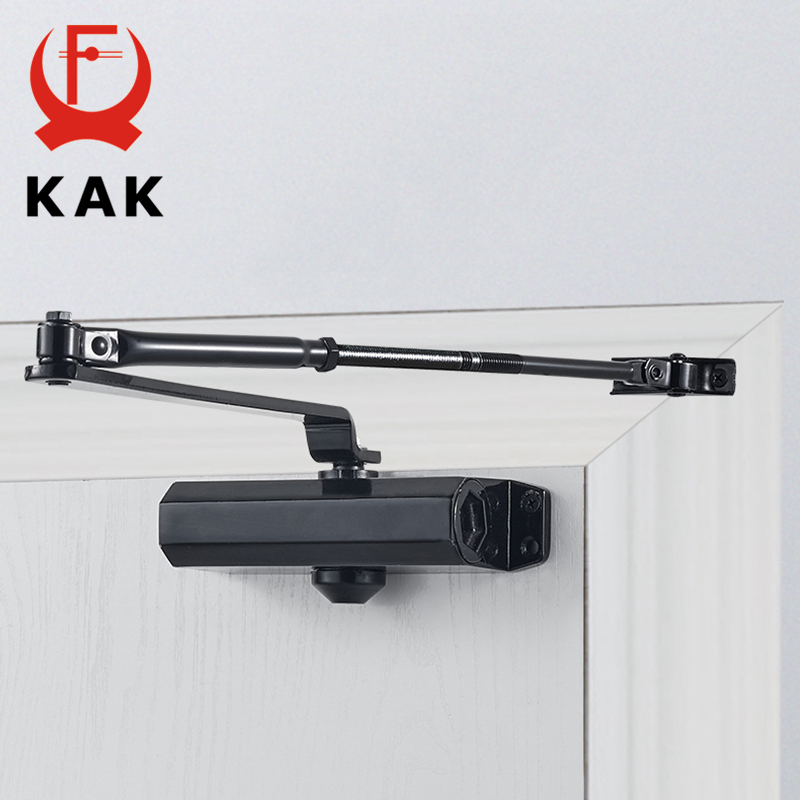 Automatic Door Closer 2 Spring Hydraulic Buffer Adjustable Door Stopper Speed Mute Closing for 25 to 80KG Door Hardware