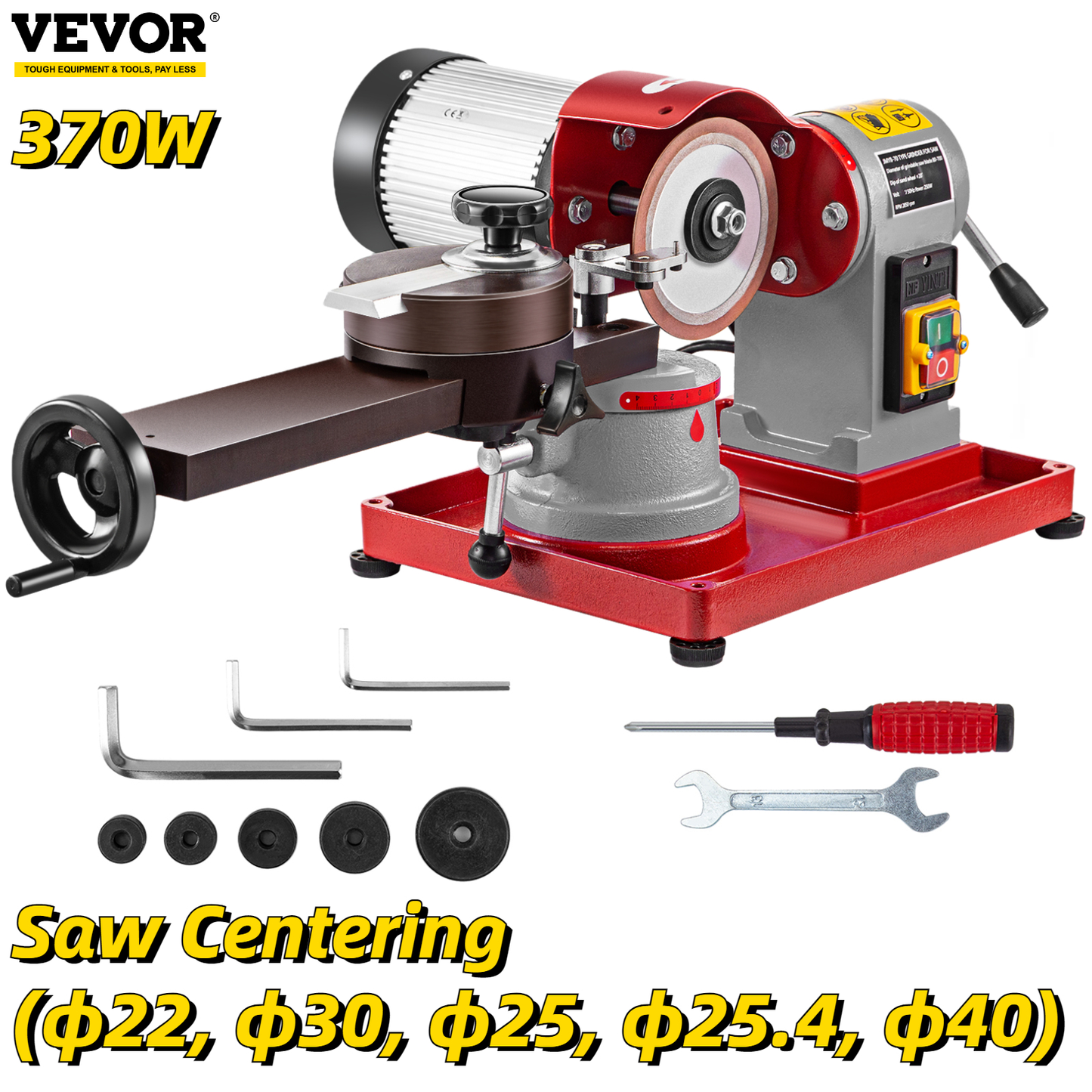 370W Circular Saw Blade Grinder Sharpener 5Inch Wheel Rotary Angle Mill Grinding for Carbide Tipped Saw Wood-Based Panel