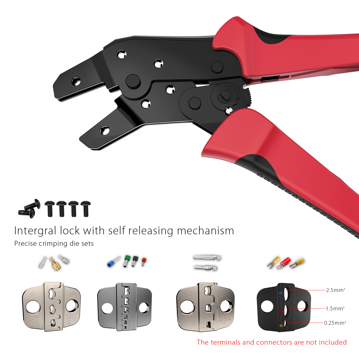 4 in 1 Wire Crimpers Engineering Ratcheting Terminal Crimping Pliers Bootlace Ferrule Crimper Tool Cord End Terminals