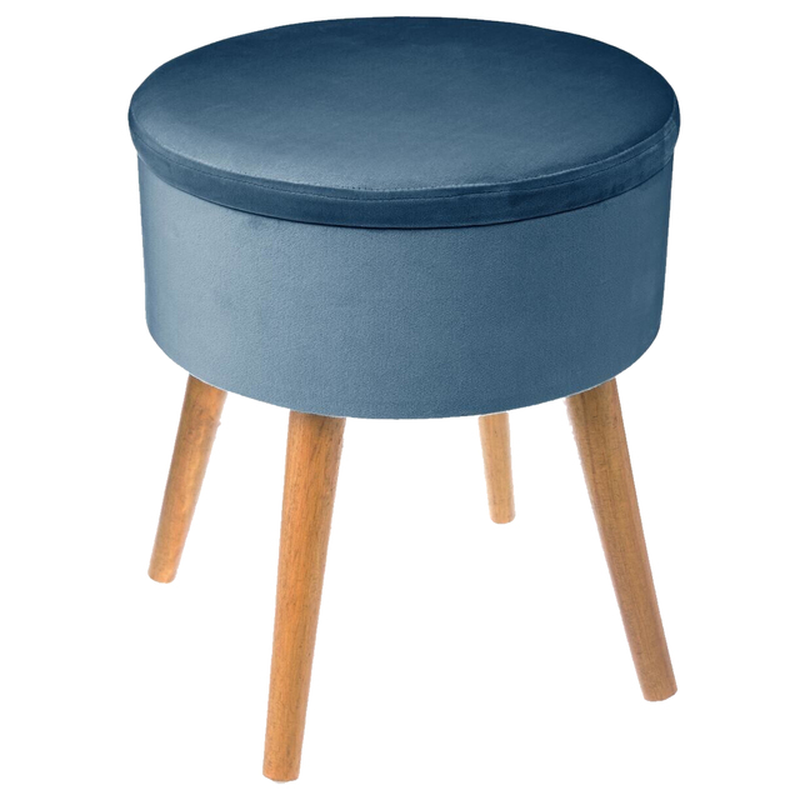 Storage Velvet Stool Made of Polyester Atmosphera 36X44 Cm Color Blue/Yellow/Gray