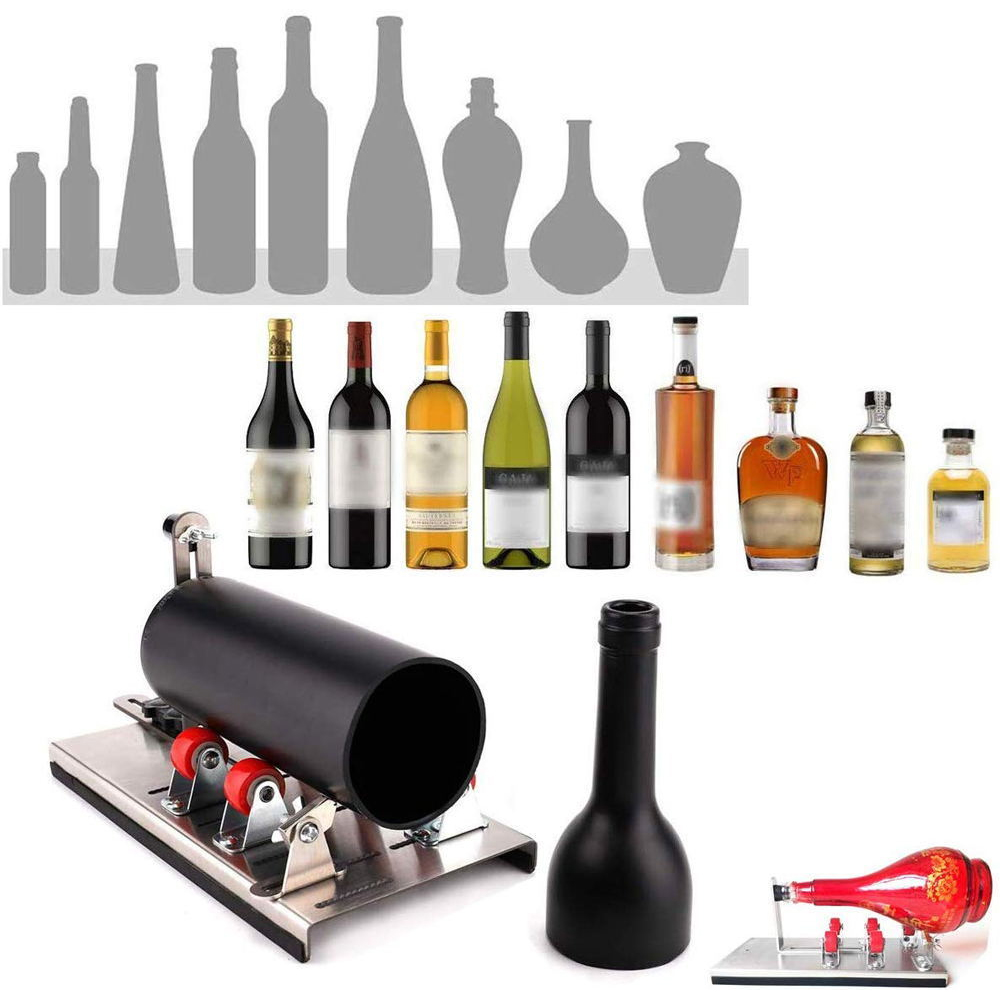 DIY Glass Bottle Cutter Adjustable Sizes Metal Glassbottle Cut Machine for Crafting Wine Bottles Household Cutting Tool