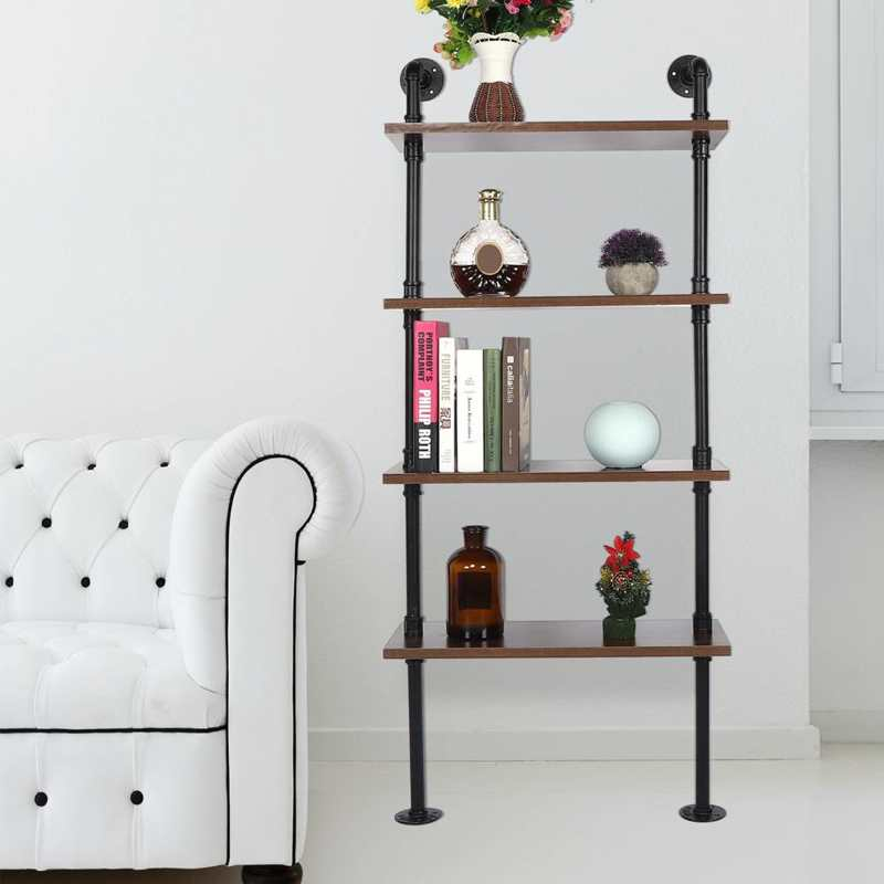 4-Tier Display Shelf Wall-Mounted Storage Stands Multipurpose Metal Display Rack Household Supplies Household Supplies