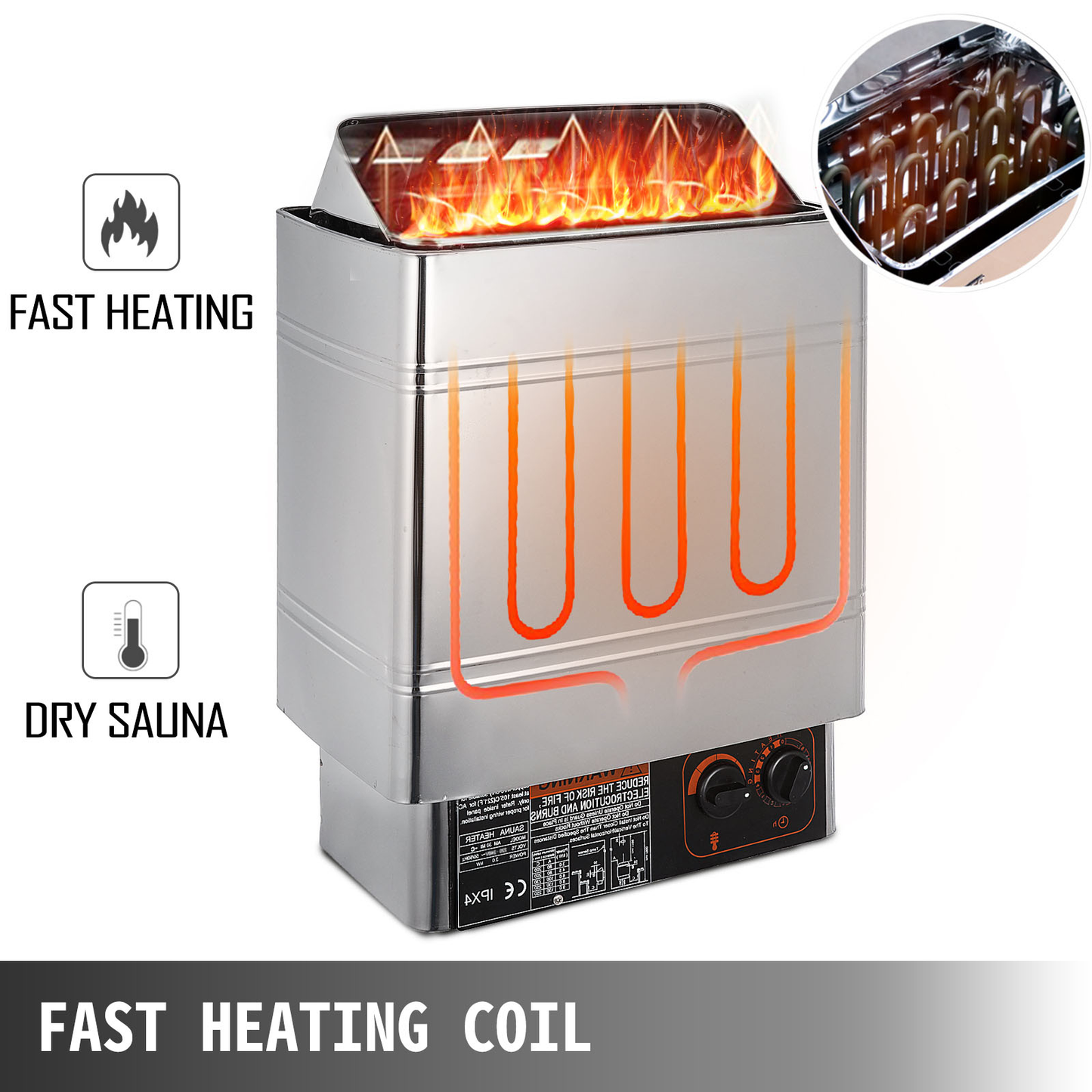 VEVOR 6 8 9 KW Electric Sauna Heater Stove External / Internal Controller Overheating Protection Spa Sauna Room Steam Generator