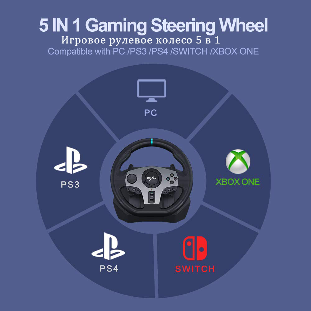 V9 Volante PC Steering Wheel Gaming Racing Wheel for Ps4/Ps3/Xbox One/Android Tv/Nintendo Switch/Xbox Series S/X 270°/900°