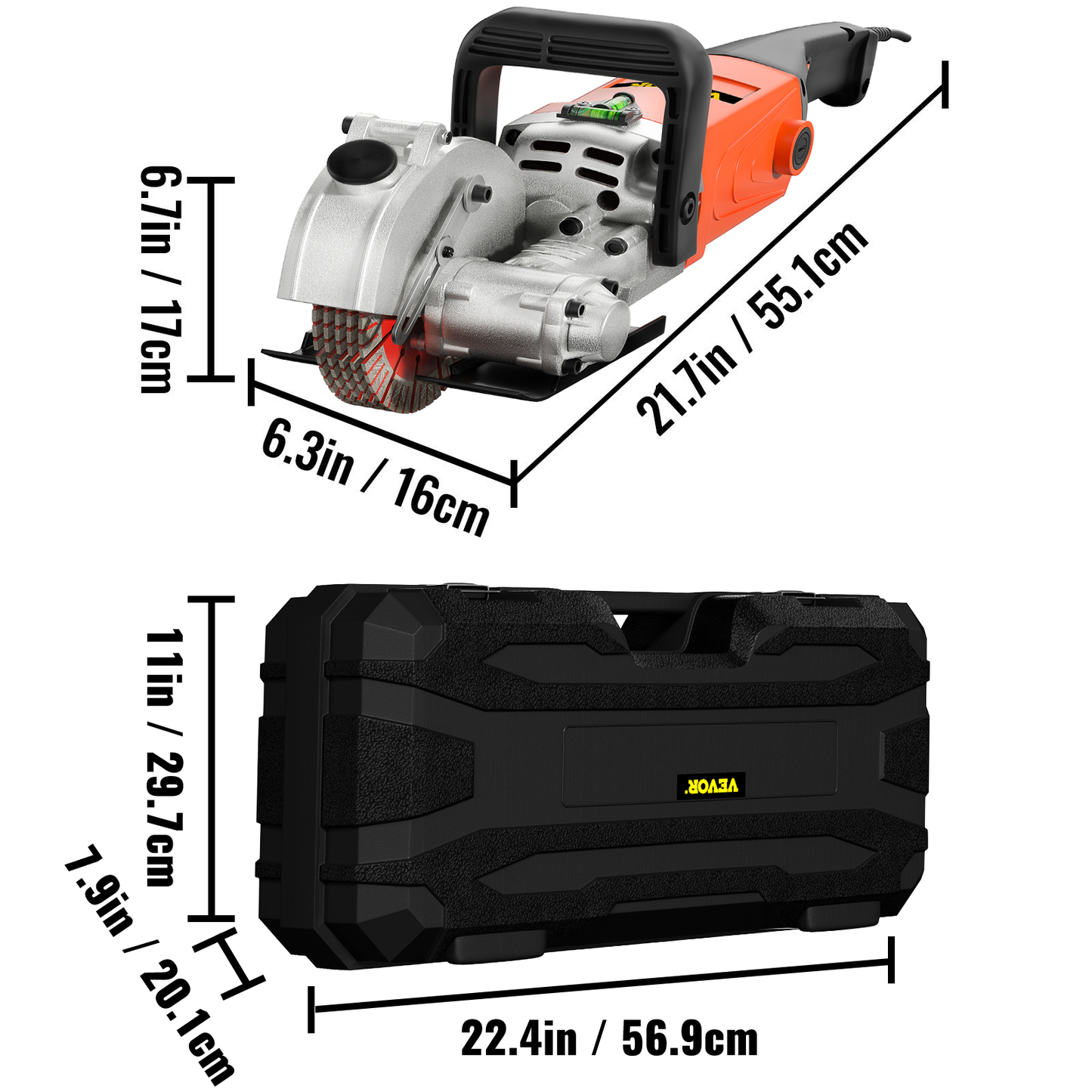 4KW Wall Chaser Concrete Brick Cutter 7500RPM Electric Seamless Groove Slotting Machine 125Mm Circular Saw Power Tool Set