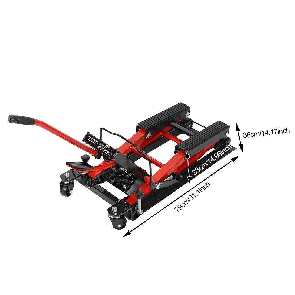 1500Lbs Lifting Cranes Motorcycle Repair Bracket Motorcycle Stand Adjustable Lifting Kickstand Floor Jack Table Hoist