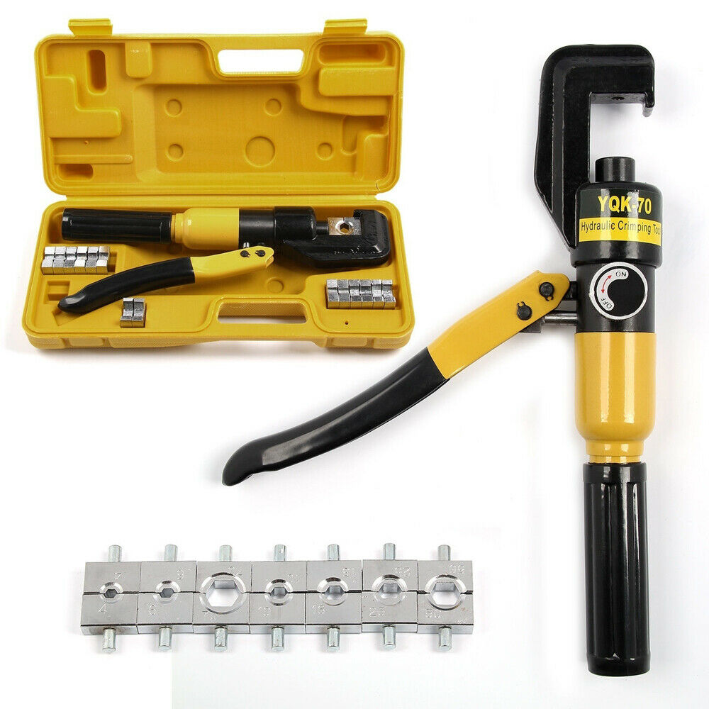 YQK-70 6T Hydraulic Crimping Tool Kit W/ 8 Dies+Carry Case for Wire Lug Cable 4-70Mm