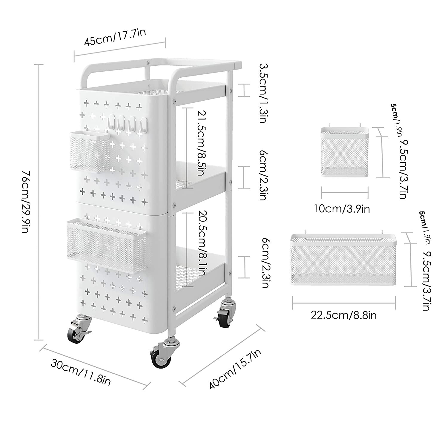 3 Tier Kitchen Storage Rack Cart Bathroom Shelves, Movable Toilet Storage Rack, Toilet, Toilet Supplies Storage Shelf