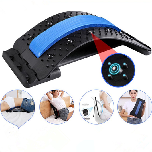 Multi Level Adjustable Back Massager Magnetic Therapy Equipment Stretcher Waist Neck Fitness Lumbar Cervical Spine Support