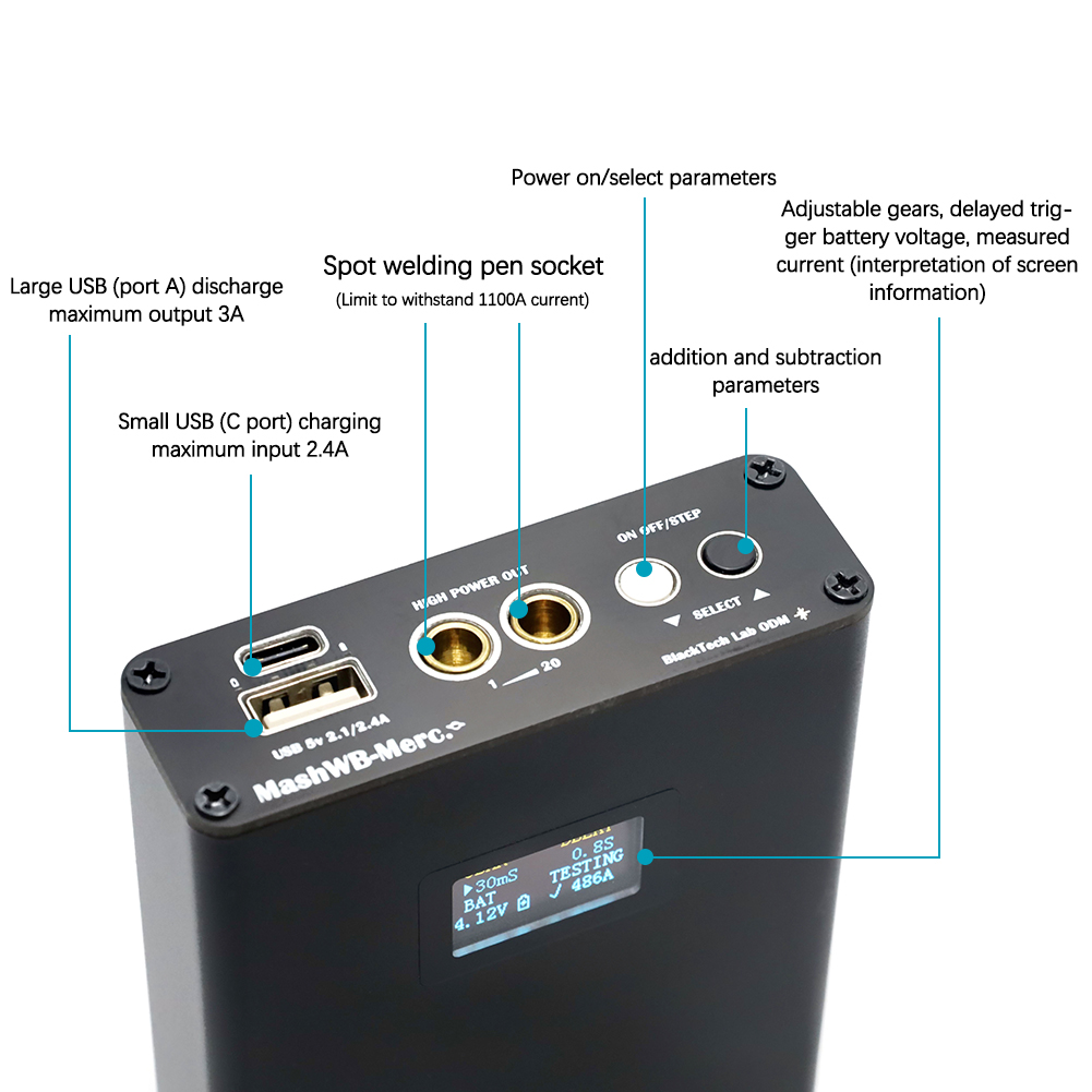 Digital Display Portable Welding Machine DIY Set Handheld Small Welding Machine Mobilephone Recharging Built-In Ammeter Function