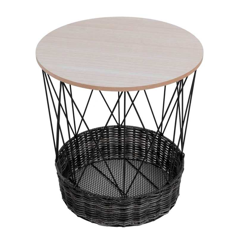 Modern Coffee Table Storage Basket round Hollow Side Table Home Living Room Decoration Storage Table Home Furniture