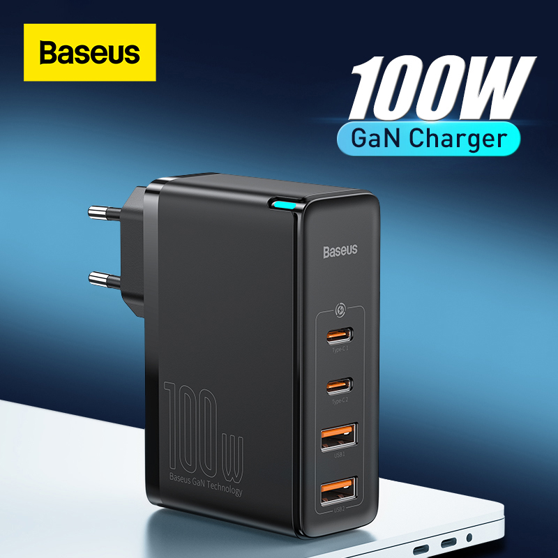 Gan Charger 100W USB Type C PD Fast Charger with Quick Charge 4.0 3.0 USB Phone Charger for Macbook Laptop Smartphone