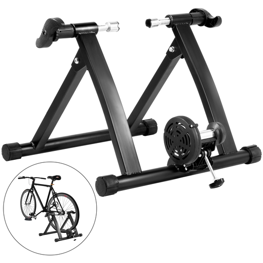 VEVOR Magnetic Indoor Bike Trainer Stand 750W Fluid Resistance 330LBS Bicycle Rear Easel Fits for Wheels 26"-29" Riding Exercise